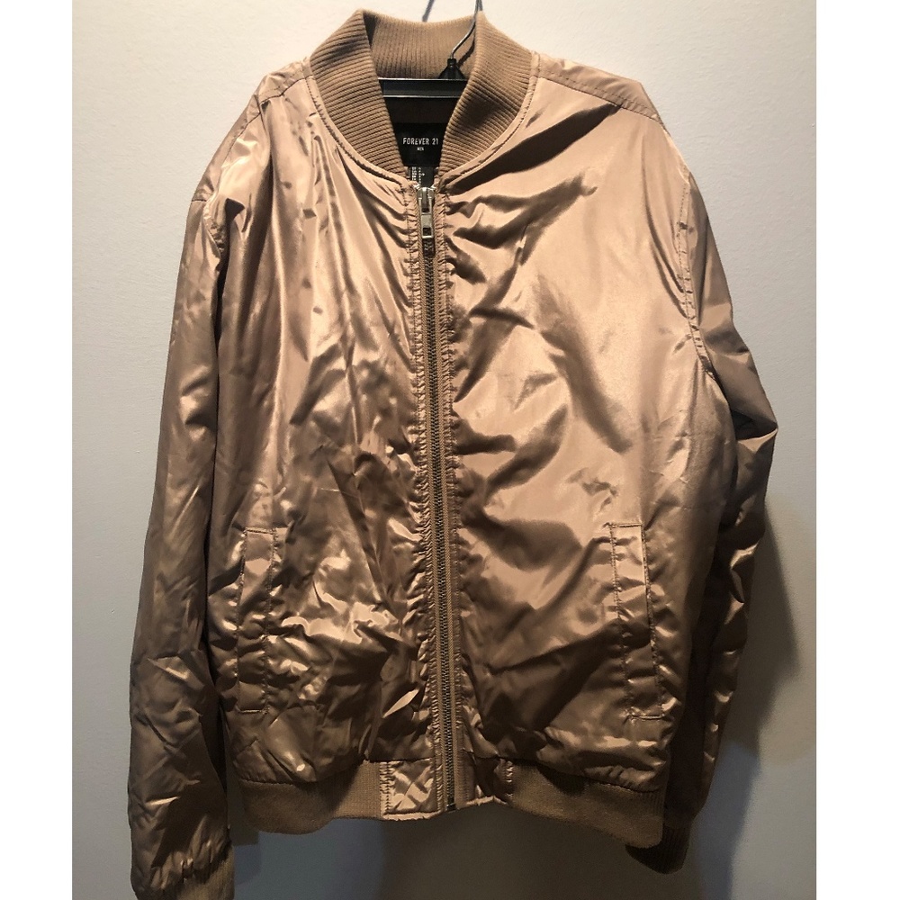 Light Brown Tan Bomber Jacket Size Small